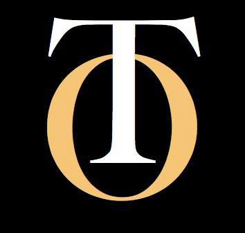 Stylized logo combining the letters T and O in black, white, and gold.