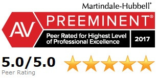 Martindale-Hubbell Peer Rated Preeminent 5.0 stars badge.