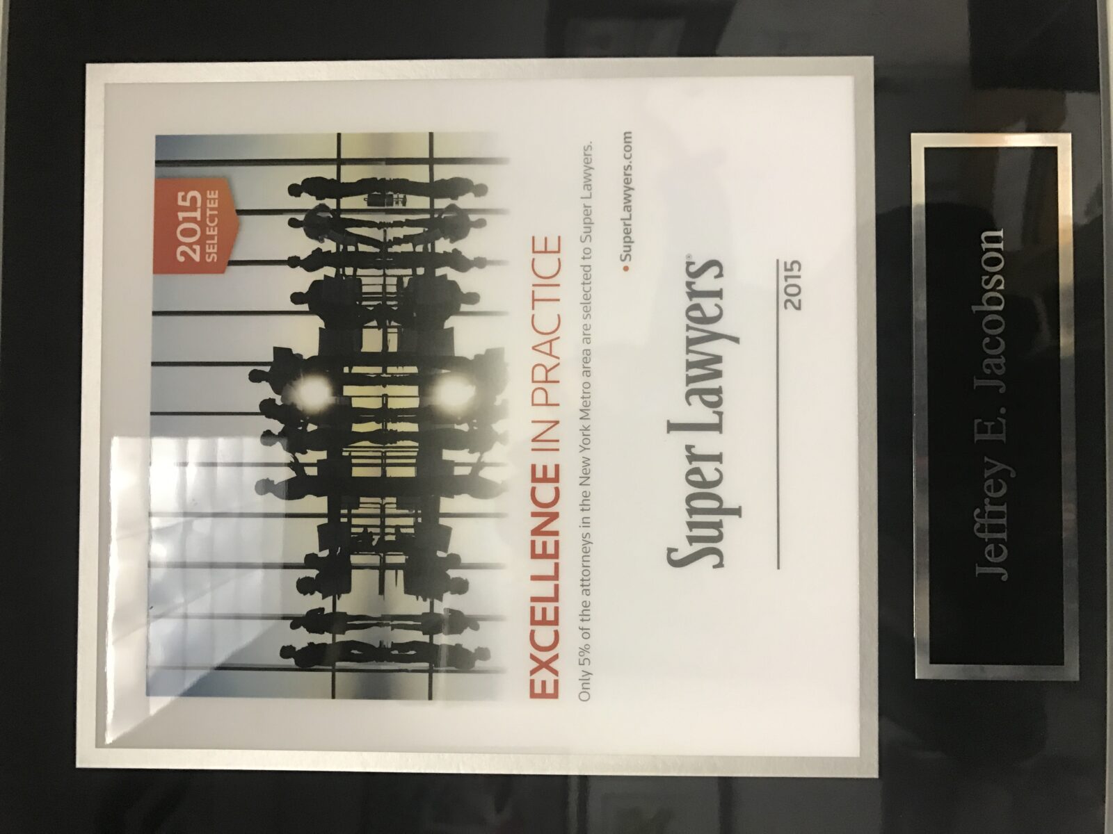 Jeffrey E. Jacobson selected SuperLawyer