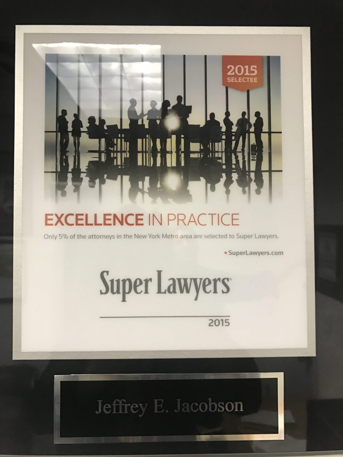 Jeffrey E. Jacobson selected SuperLawyer