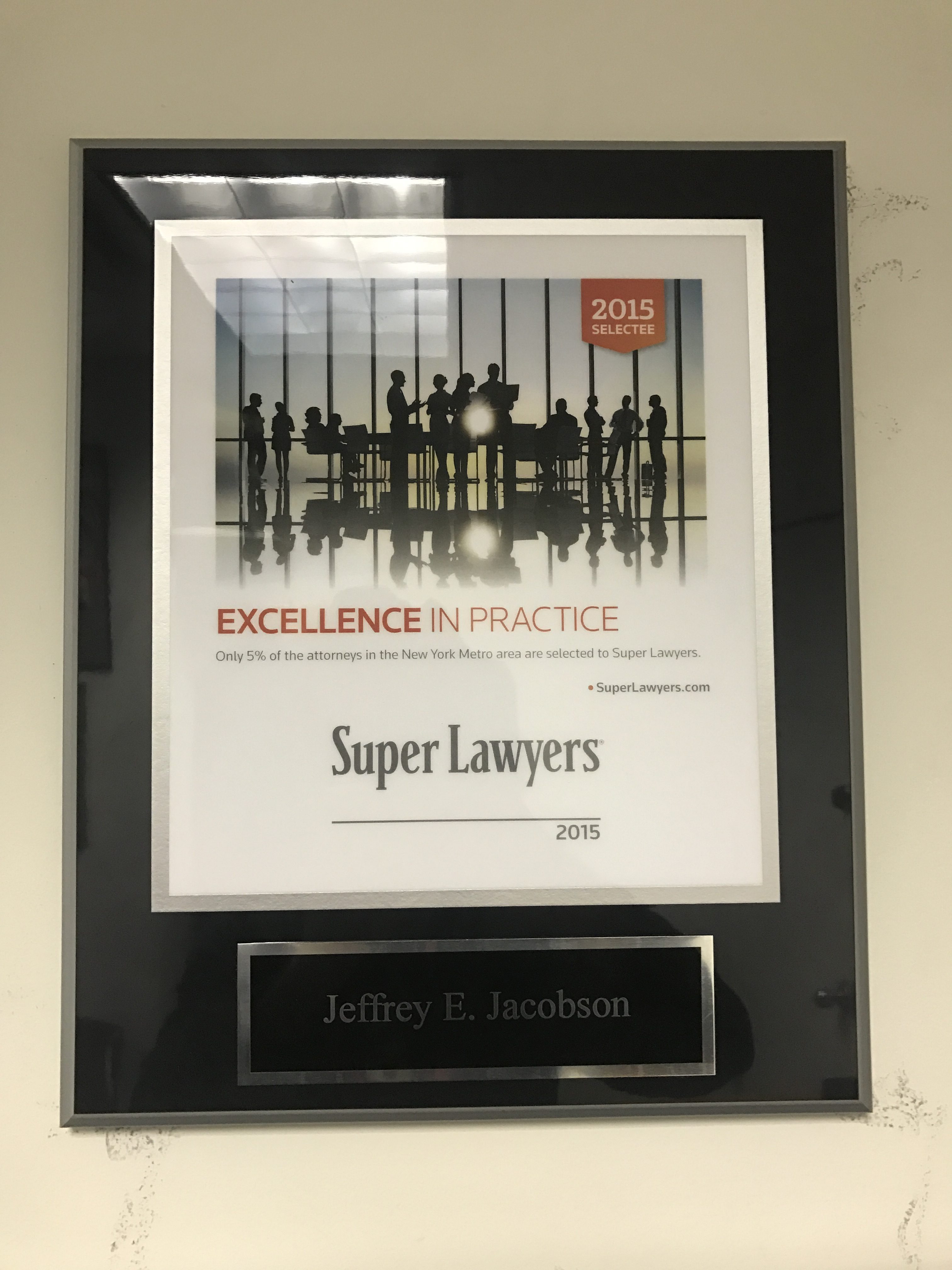 Jeffrey E. Jacobson selected as SuperLawyer