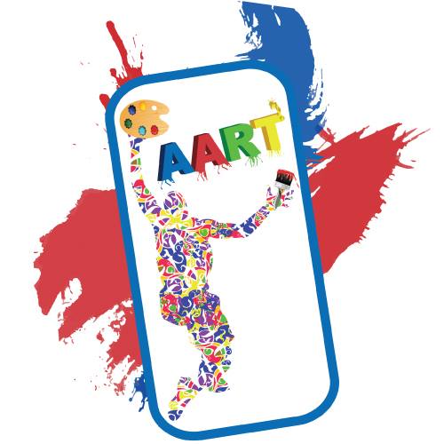 Colorful artistic phone cover with a dancing figure and paint splashes.