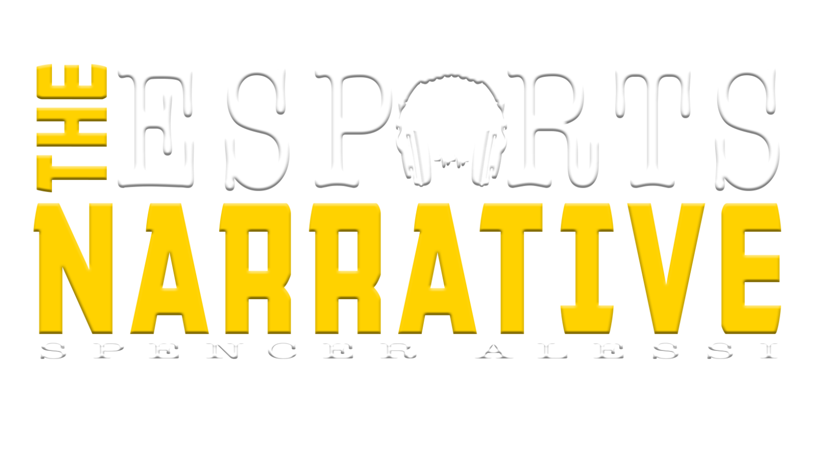 Logo with bold yellow text 'NARRATIVE' and white text 'ESPORT' with a buffalo silhouette.