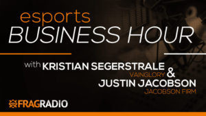 Esports Business Hour radio show promotional graphic.