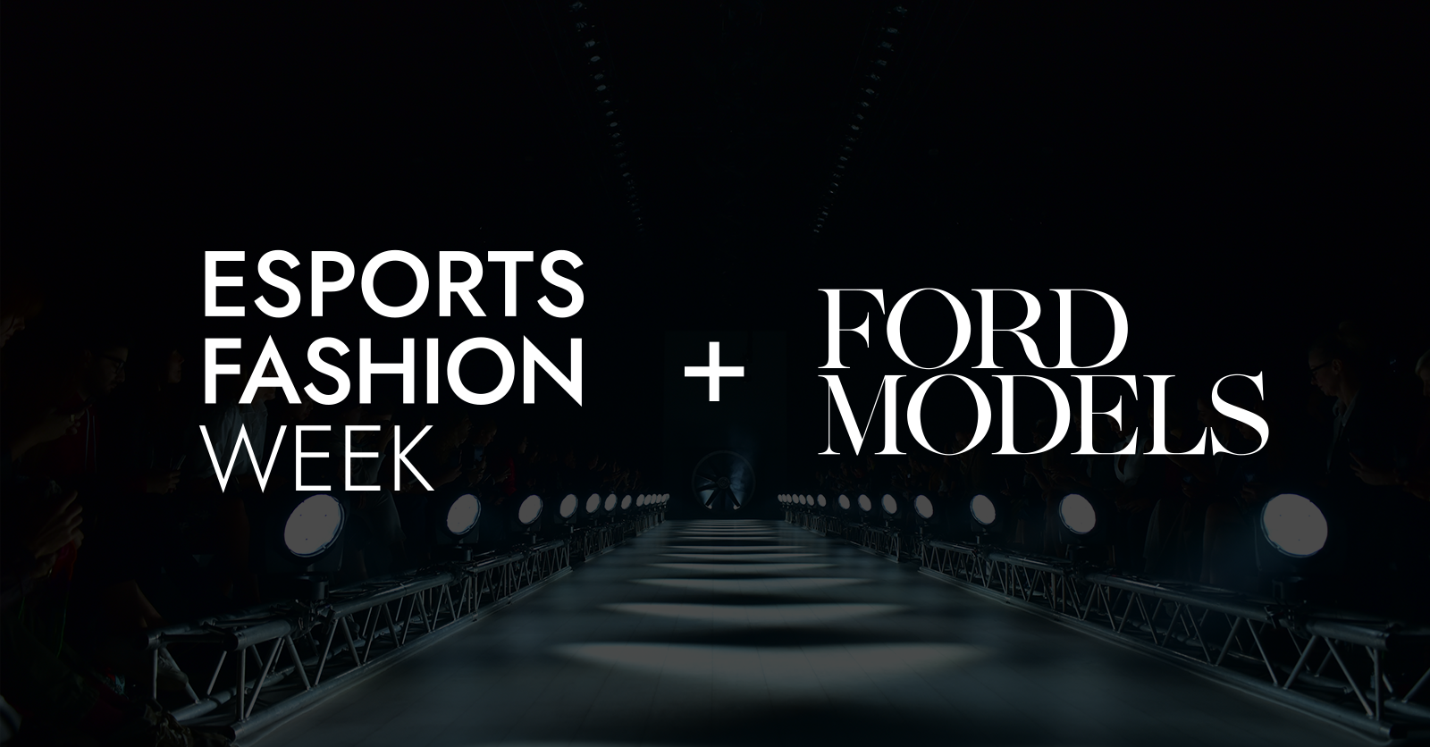 A dark, moody runway with logos of Sports Fashion Week and Forbes Models.